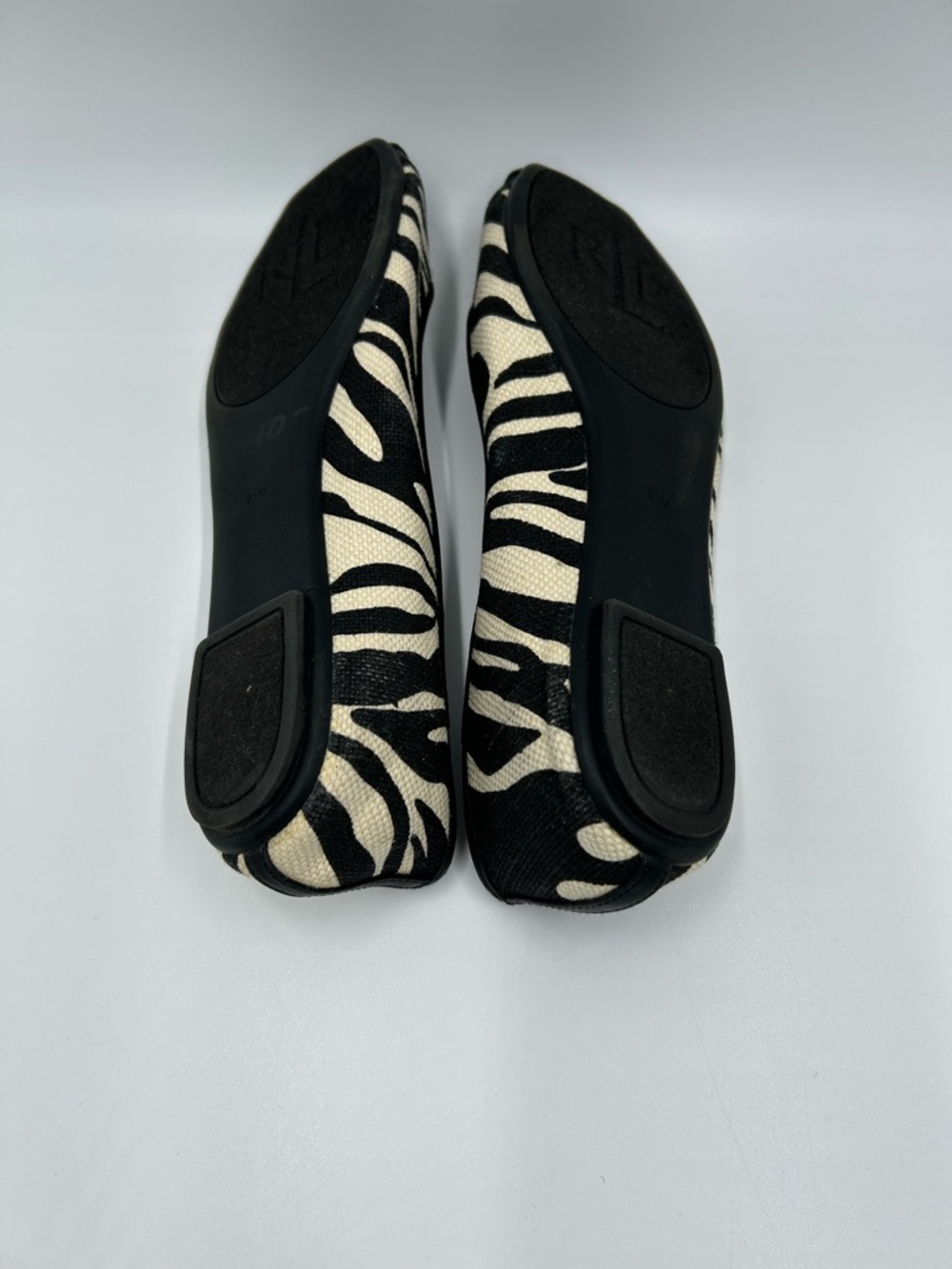 Ralph Lauren Zebra Print Black & Cream Slip-On Ballet Flats 8.5 - Picture 6 of 8